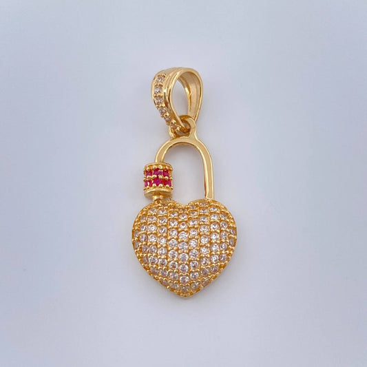 Dije Candado Corazon 2.3gr / 1 in / Oro Amarillo 18K %