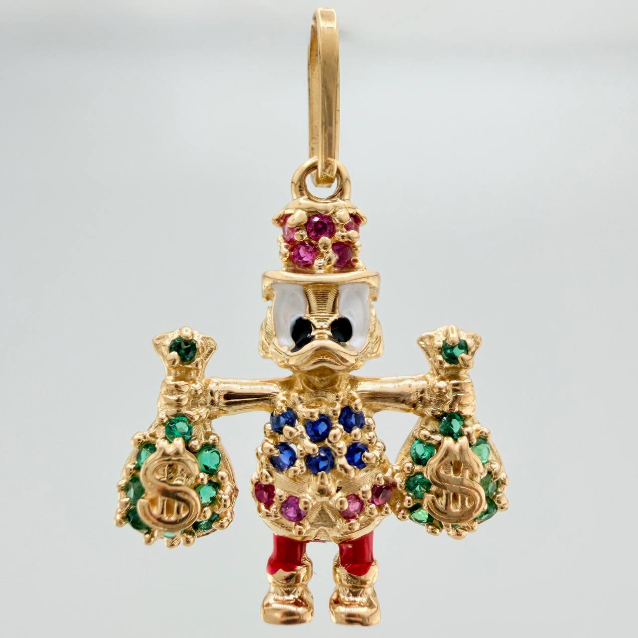 Dije Pato Bolsas de Dinero 1.65gr / 1 in / Oro Amarillo 18K &