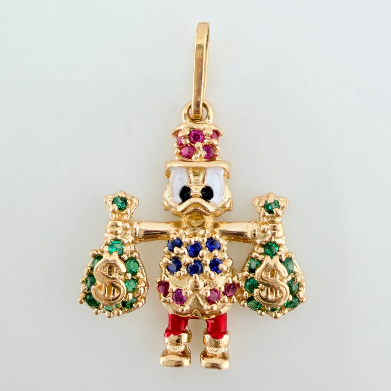 Dije Pato Bolsas de Dinero 1.65gr / 1 in / Oro Amarillo 18K &