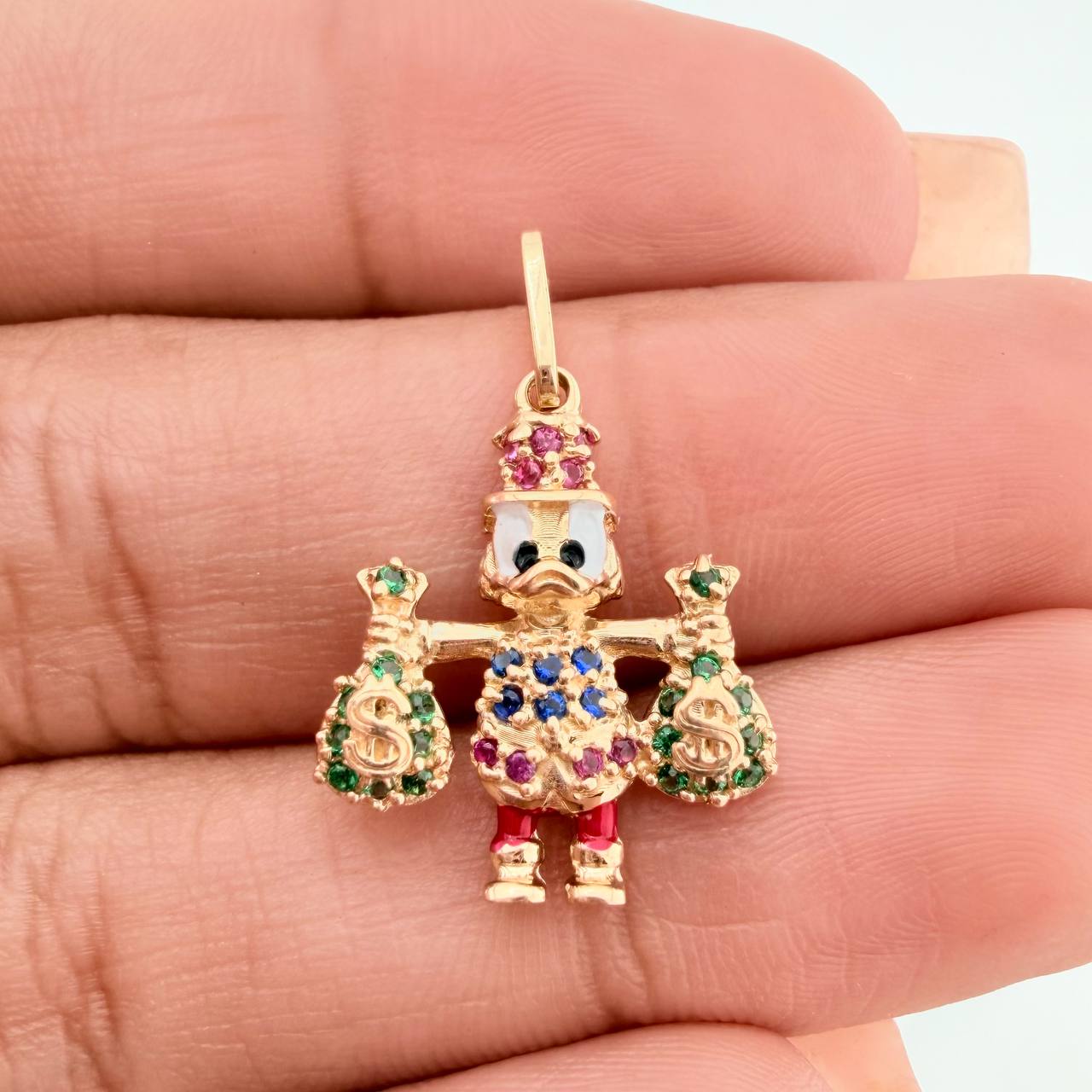 Dije Pato Bolsas de Dinero 1.65gr / 1 in / Oro Amarillo 18K &