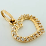 Dije Silueta Corazon 0.85gr / 1/2 in / Oro Amarillo 18K &