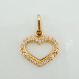Dije Silueta Corazon 0.85gr / 1/2 in / Oro Amarillo 18K &