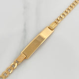 Pulso Placa Cubana 7.3gr / 7 3/4 in / 7mm Oro Amarillo +1 18K $