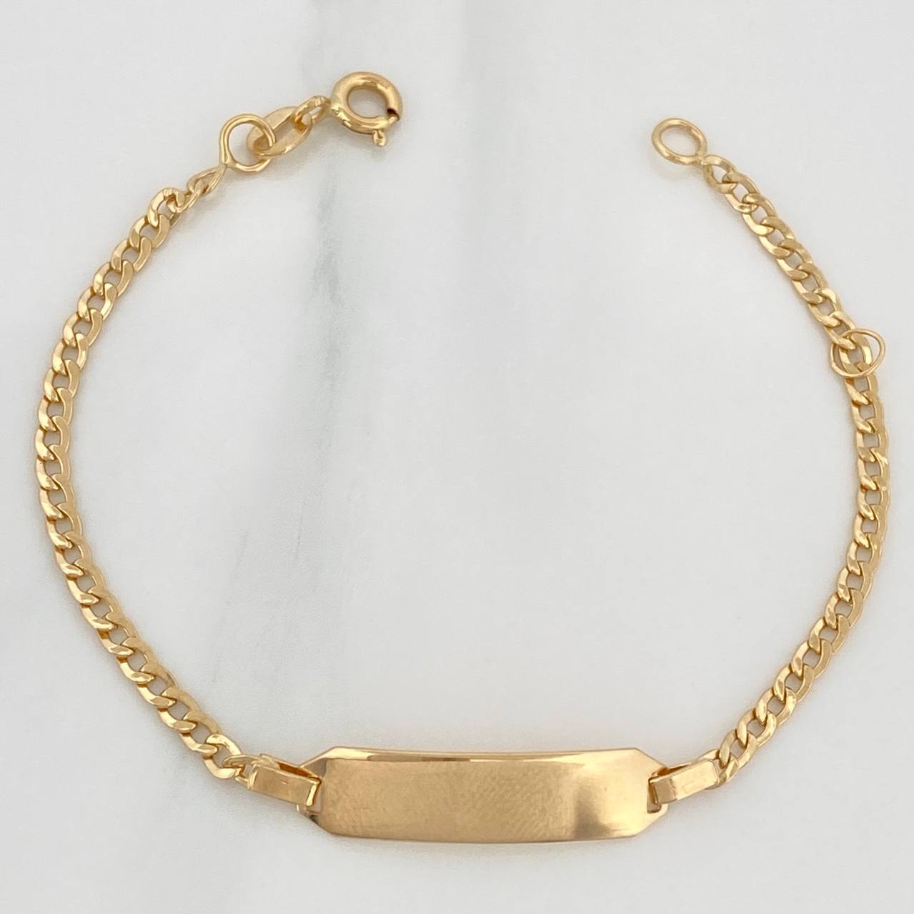 Pulso Placa Cubana 2.1gr / 6 in / 1mm Oro Amarillo +1 18K $