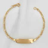 Figaro Bracelet Plate 2gr / 6 in / 2mm Yellow Gold +1 18K &