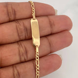 Pulso Placa Figaro 2.05gr / 6 in / 1mm Oro Amarillo +1 18K $