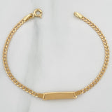 Pulso Placa Cubana 1.85gr / 6 1/4 in / 1mm Oro Amarillo +1 18K $