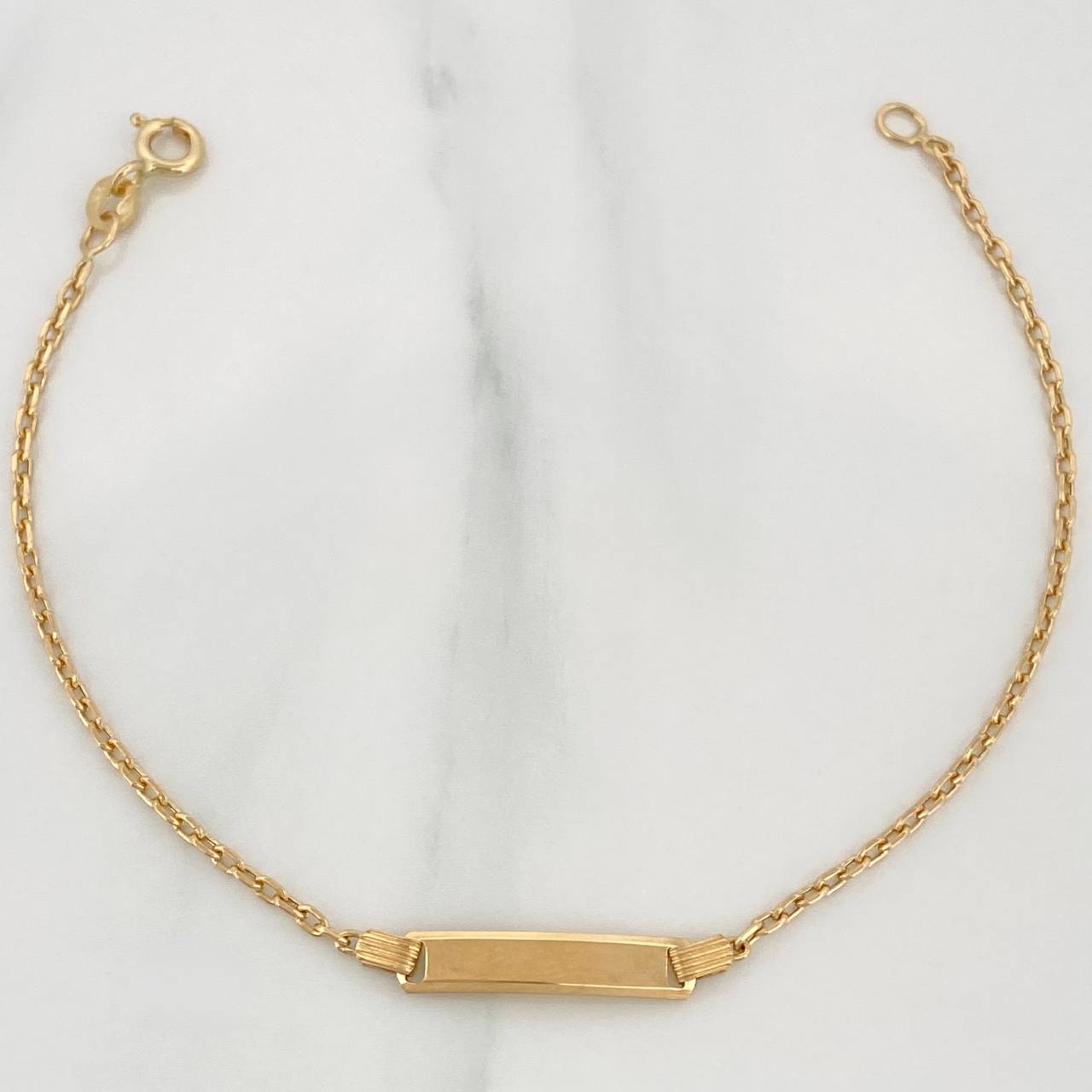 Pulso Placa Aro Aeguido 1.65gr / 7 in / 1mm Oro Amarillo +3 18K $