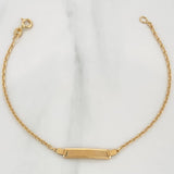 Pulso Placa Aro Aeguido 1.65gr / 7 in / 1mm Oro Amarillo +3 18K $
