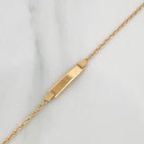 Pulso Placa Aro Aeguido 1.65gr / 7 in / 1mm Oro Amarillo +3 18K $