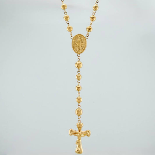 Rosario Virgen Milagrosa 13.05gr / 15 3/4 in / 5mm-6mm Oro Amarillo 18K &