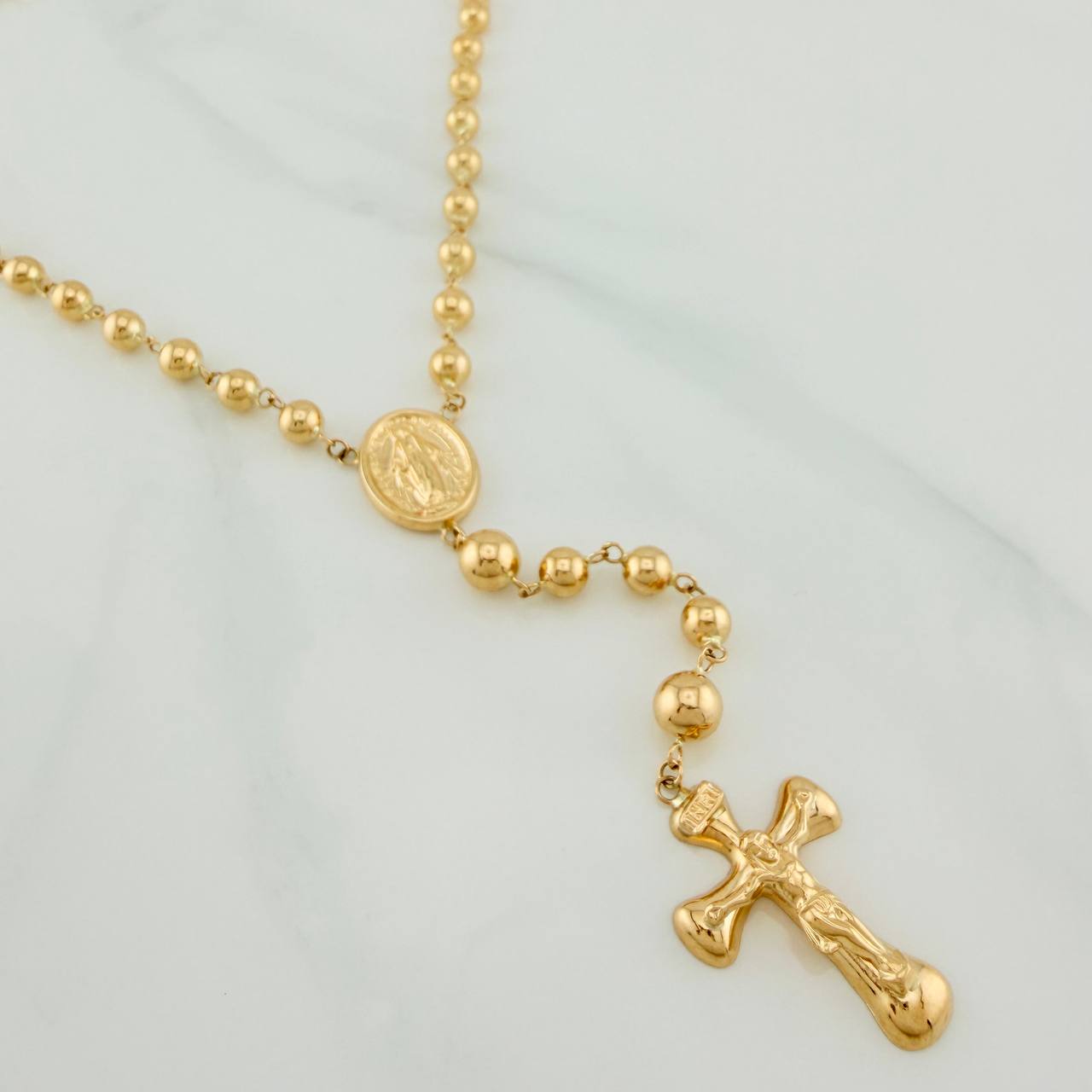 Rosario Virgen Milagrosa 13.05gr / 15 3/4 in / 5mm-6mm Oro Amarillo 18K &