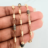 Cadena Rustica Barril 12.9gr / 24 1/2 in / 3.5mm Oro Amarillo 18K &