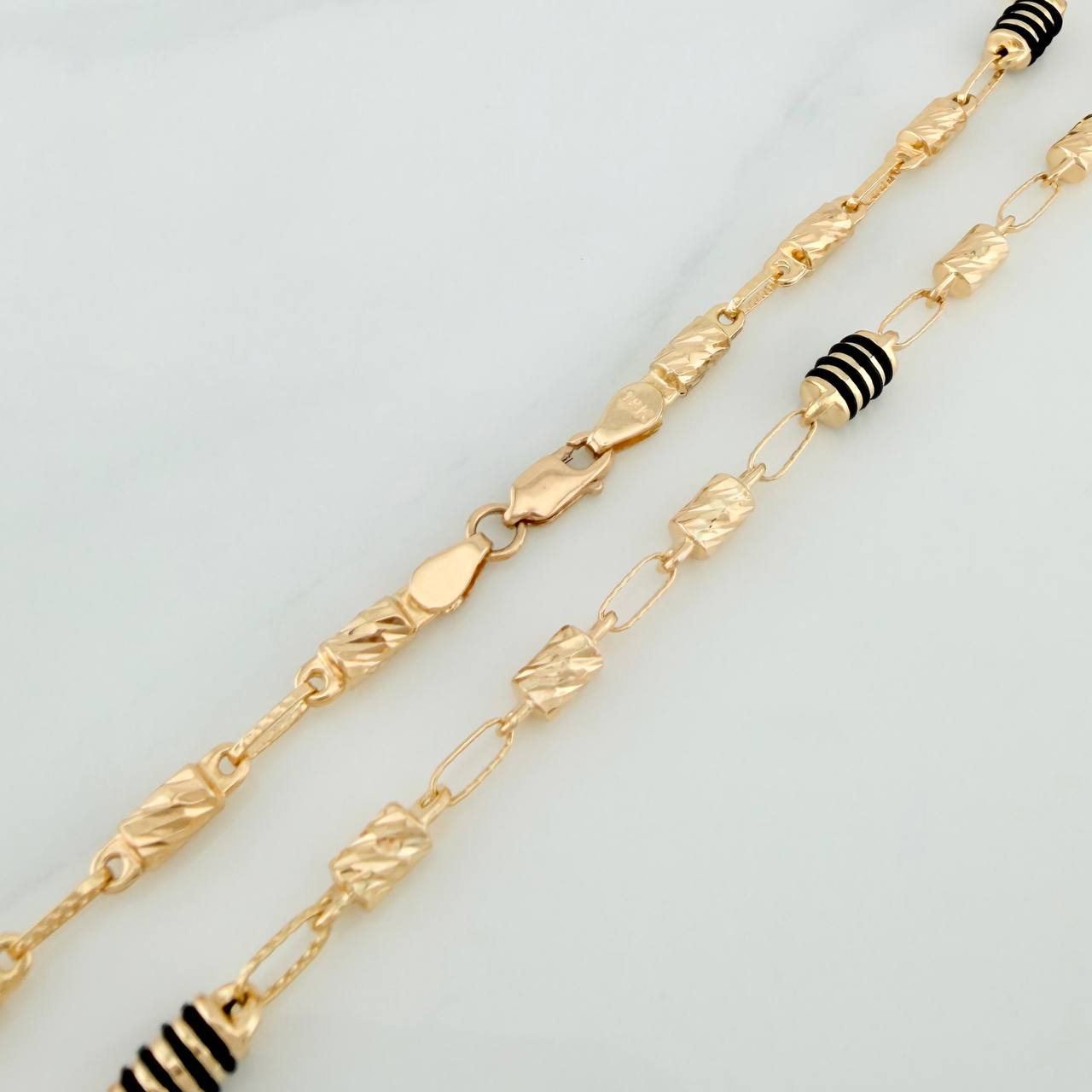 Cadena Rustica Barril 12.9gr / 24 1/2 in / 3.5mm Oro Amarillo 18K &