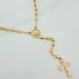 Rosario Virgen Maria Silueta 10.65gr / 15 1/4 in / 5mm-4mm Oro Amarillo 18K &