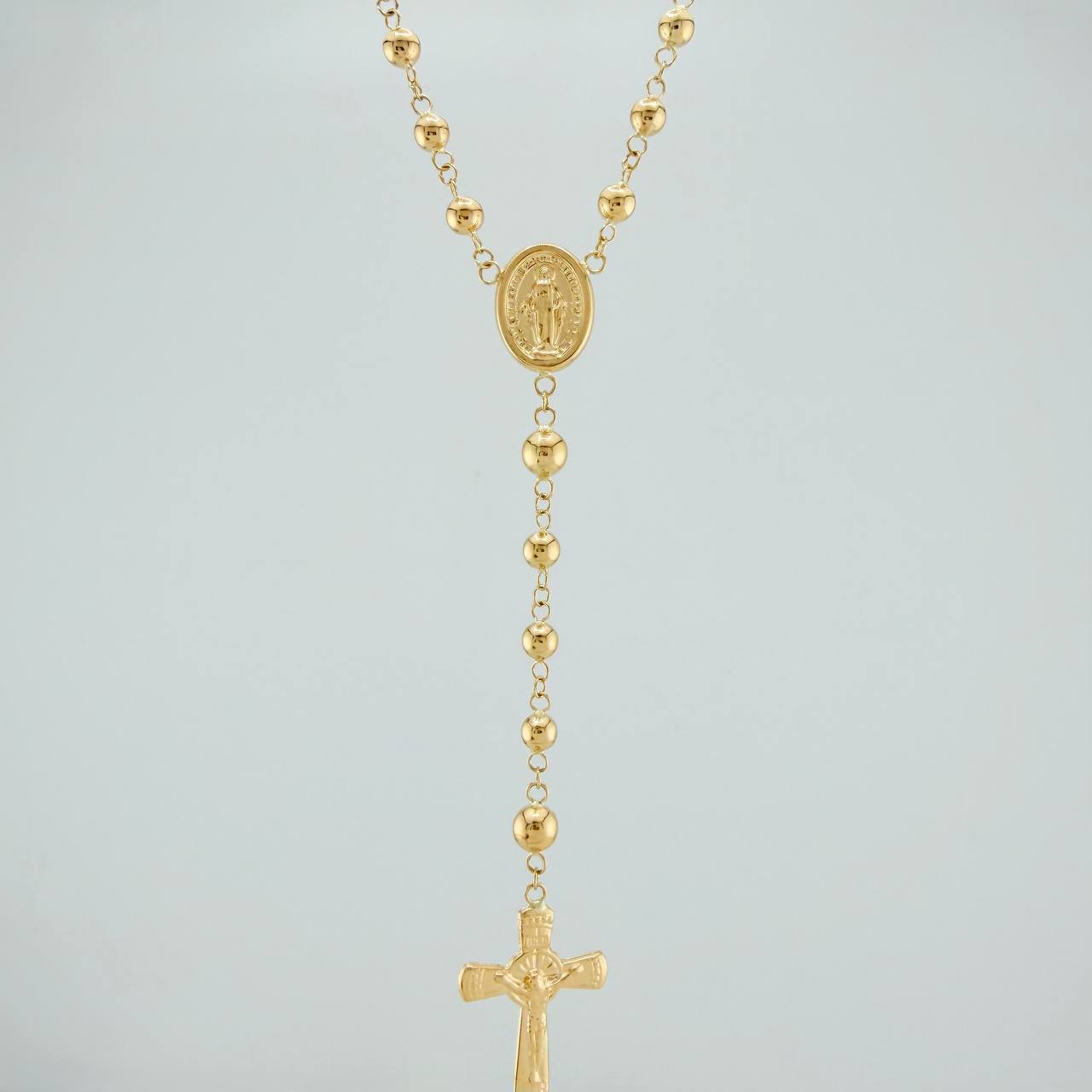 Rosario Virgen Milagrosa 8.4gr / 21 3/4 in / 5mm-4mm Oro Amarillo 18K &