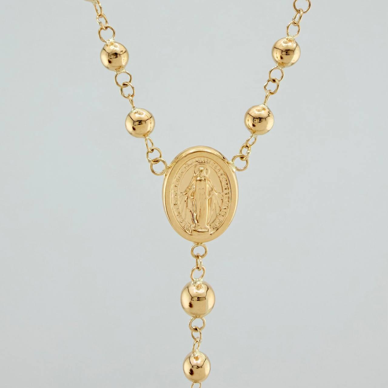 Rosario Virgen Milagrosa 8.4gr / 21 3/4 in / 5mm-4mm Oro Amarillo 18K &