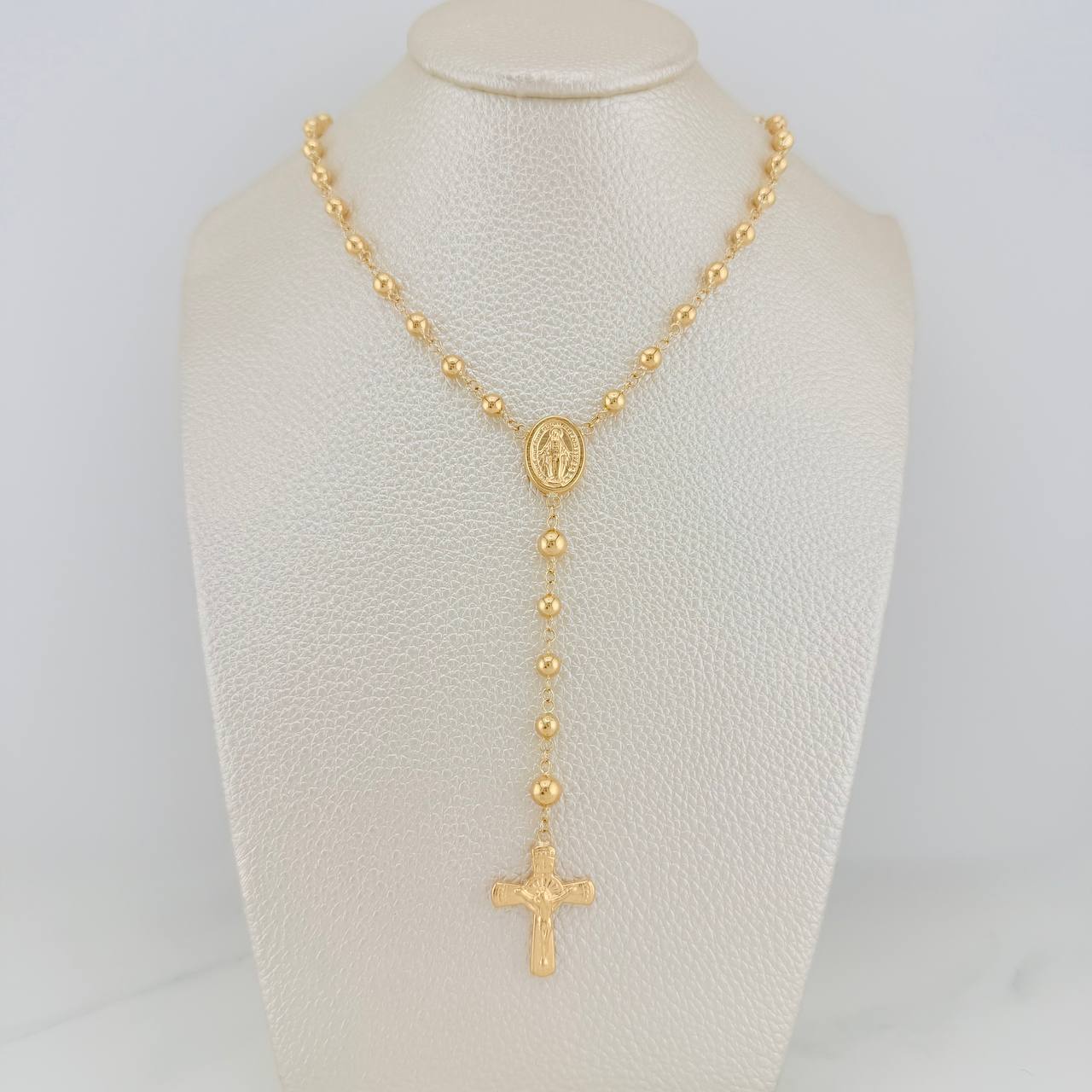 Rosario Virgen Milagrosa 8.4gr / 21 3/4 in / 5mm-4mm Oro Amarillo 18K &