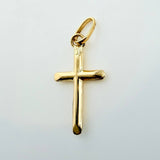 Dije Cruz Puntas Planas 0.55gr / 1 in / Oro Amarillo 18K *