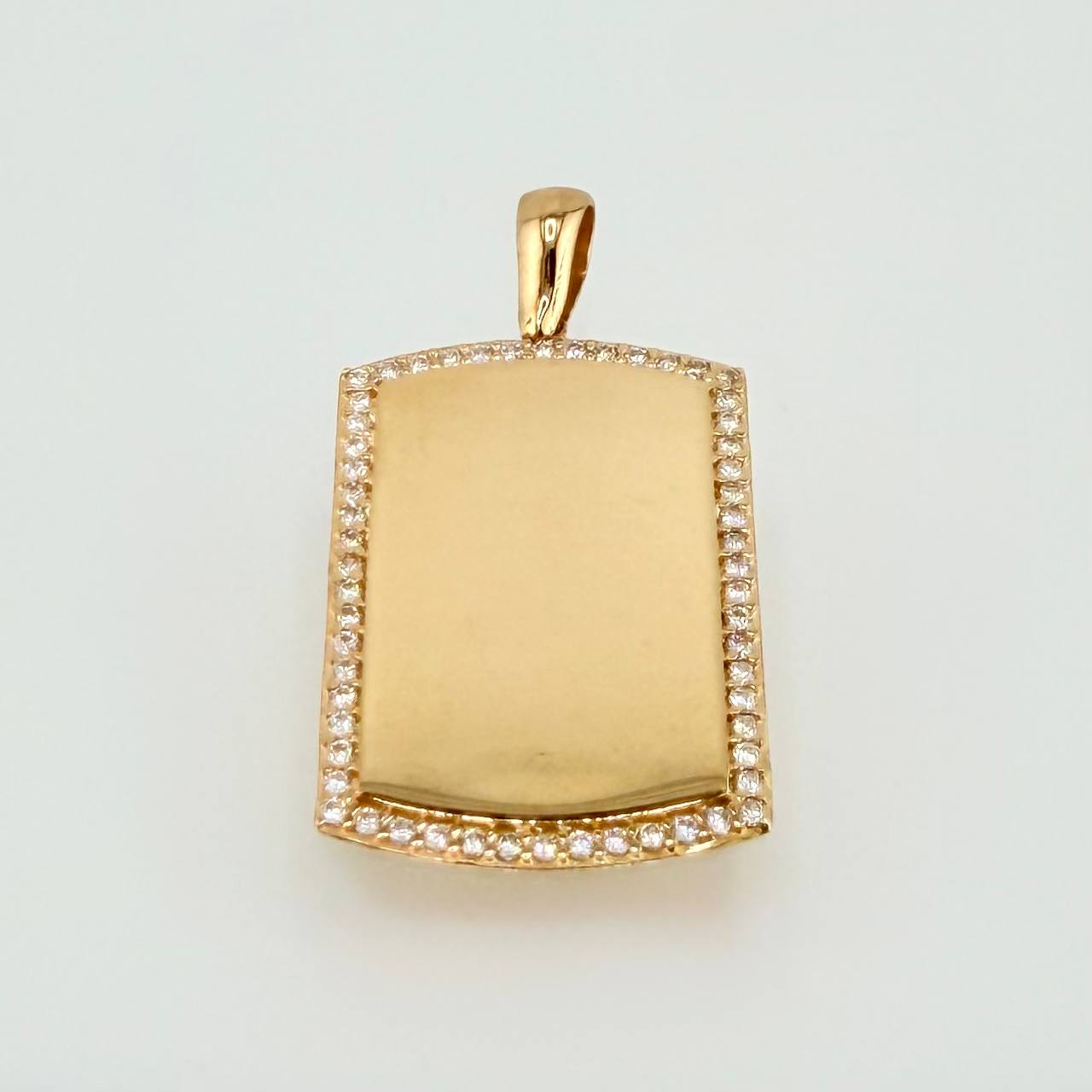 Dije Placa Rectangular 5.4gr / 1 1/2 in / Oro Amarillo 18K