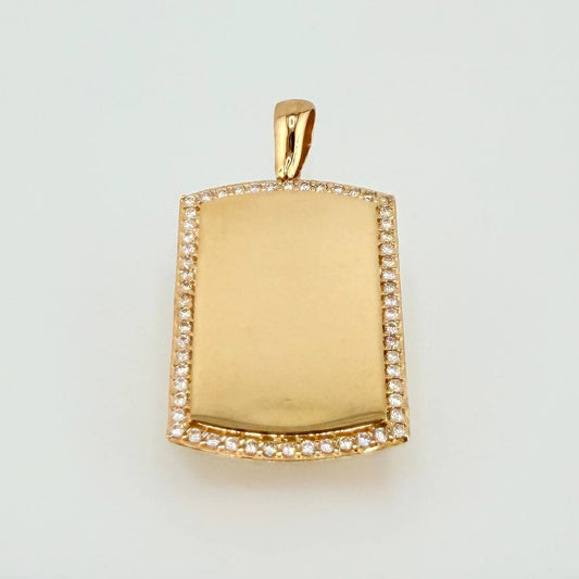 Dije Placa Rectangular 5.4gr / 1 1/2 in / Oro Amarillo 18K