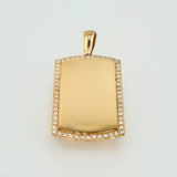 Dije Placa Rectangular 4.85gr / 1 1/2 in / Oro Amarillo 18K