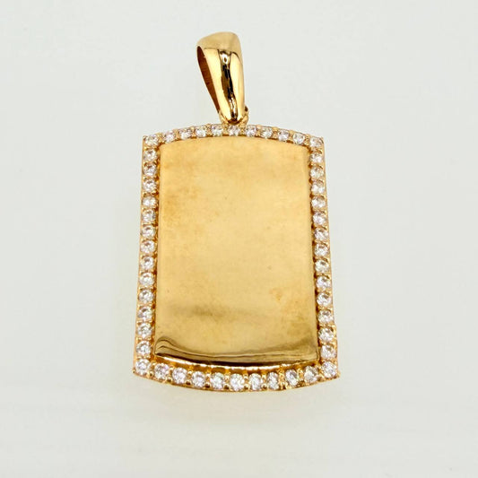 Dije Placa Rectangular 3.25gr / 1 1/4 in / Oro Amarillo 18K