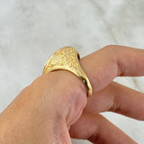 Tribal Weight Ring 11.25gr / Size 9 / White Zircons Yellow Gold ©