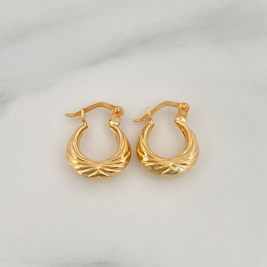 Candongas Tiana 1.2 g / 1/2 in Oro Amarillo 18K