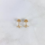 Stud Earrings Airplane 0.6gr / 1cm / 18K Yellow Gold