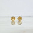 Stud Earrings Media Bead 3mm 0.4gr / Polished Yellow Gold *