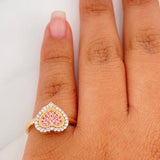 Anillo Corazon Tupido 2.5 g / T5 1/2 Dos Oros Amarillo Blanco 18K