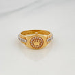 Anillo Corona 3.6 g / T6 3/4 Dos Oros Amarillo Blanco 18K