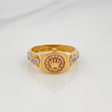 Anillo Corona 3.6 g / T6 3/4 Dos Oros Amarillo Blanco 18K