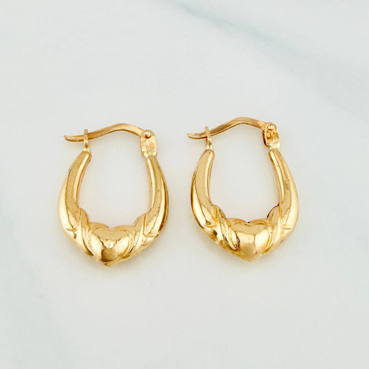 Candongas Bolso Corazon 1.55 g / 3/4 in Oro Amarillo 18K