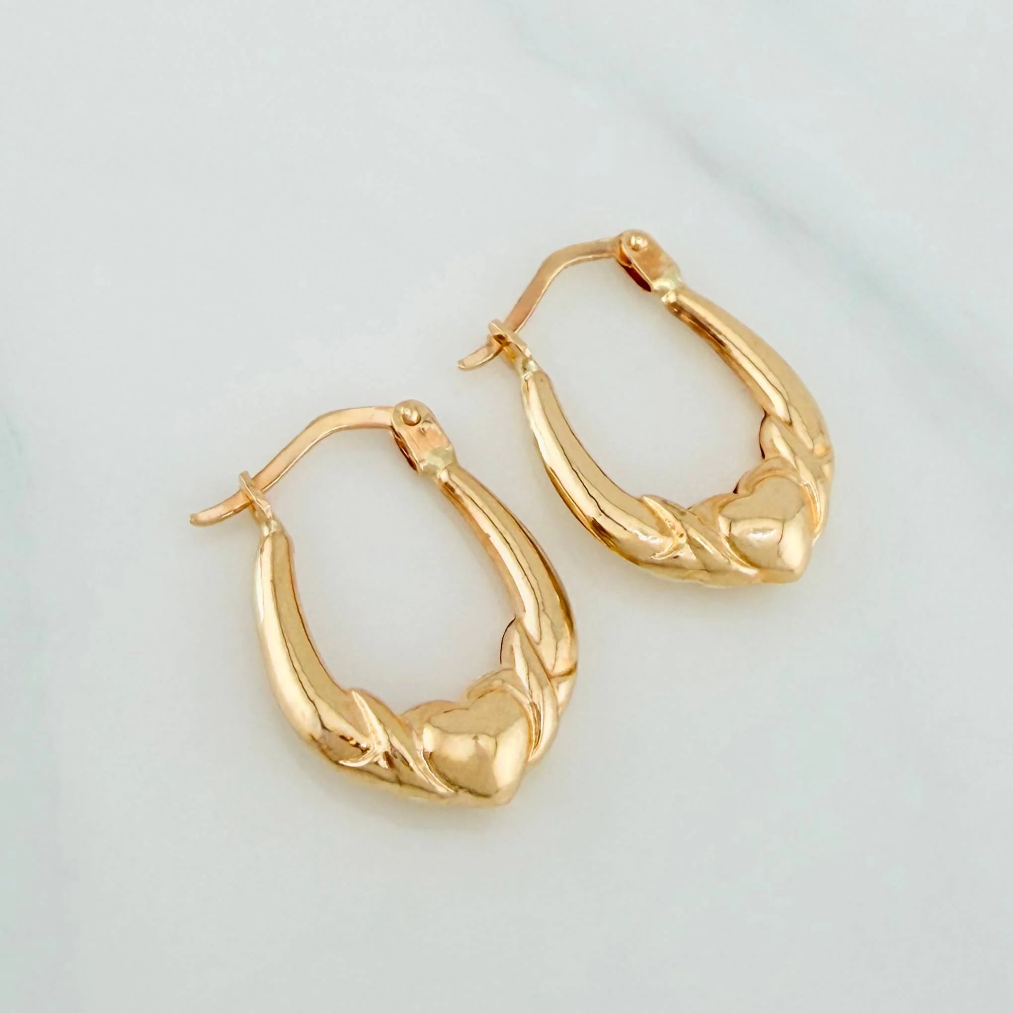 Candongas Bolso Corazon 1.5 g / 3/4 in Oro Amarillo 18K