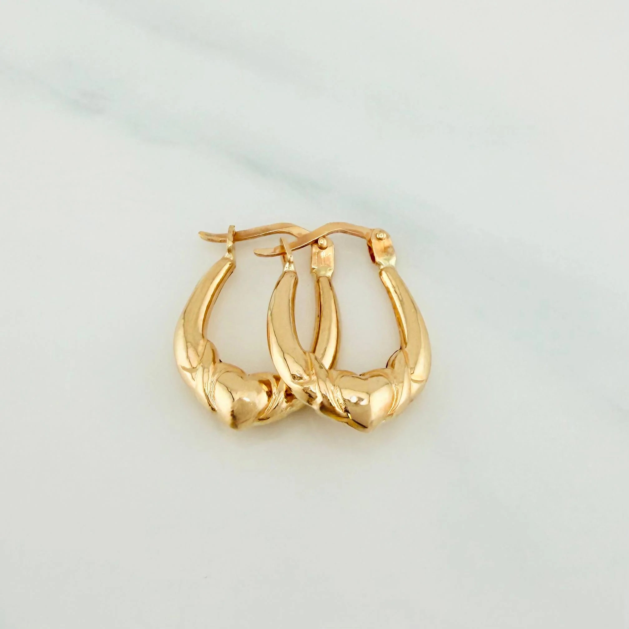 Candongas Bolso Corazon 1.5 g / 3/4 in Oro Amarillo 18K
