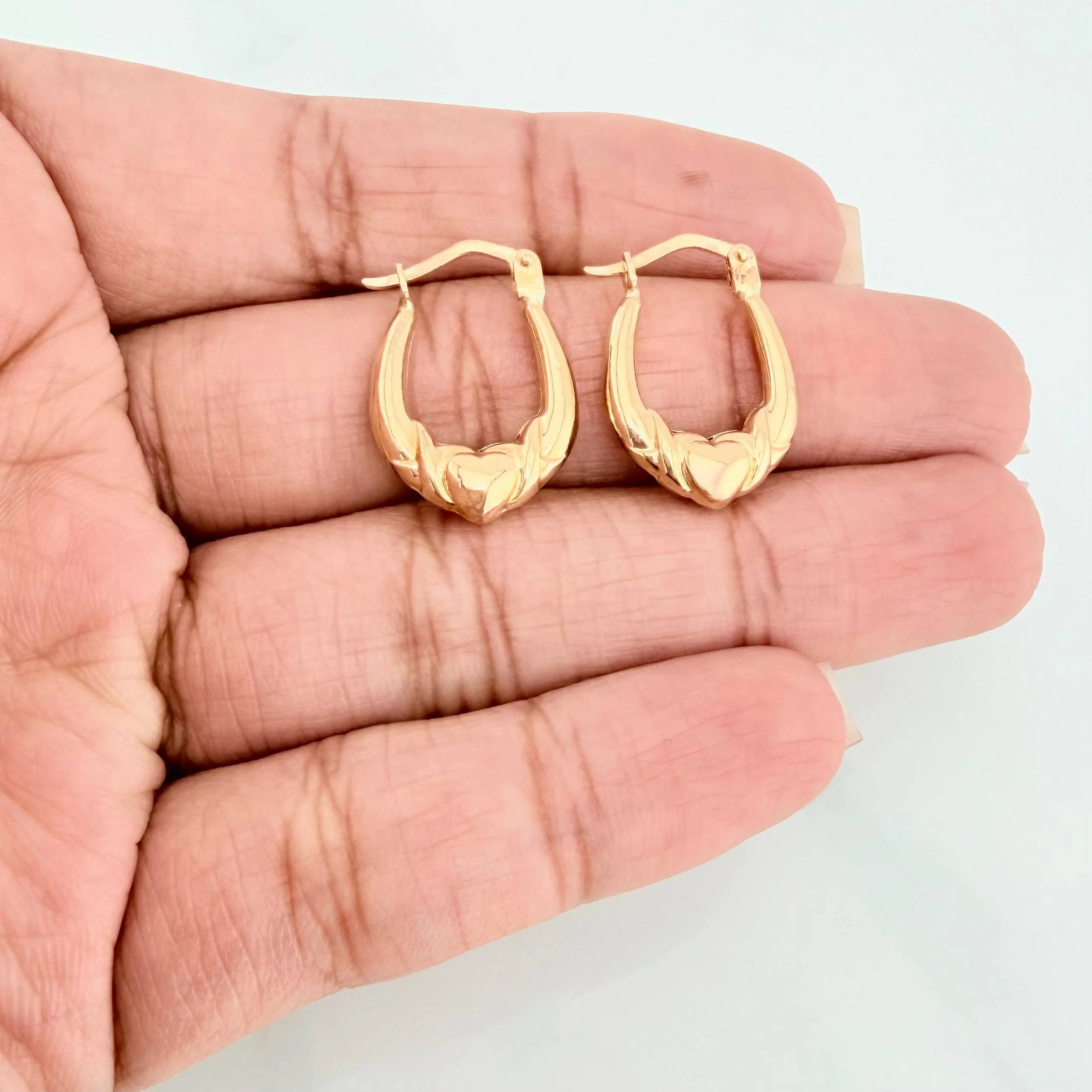 Candongas Bolso Corazon 1.5 g / 3/4 in Oro Amarillo 18K