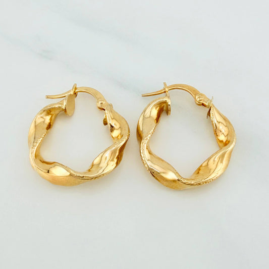 Candongas Asby 2.6 g / 3/4 in Oro Amarillo 18K