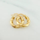 Candongas Kari 2.6 g / 3/4 in Oro Amarillo 18K