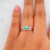 Emerald Solitaire Churumbela Ring 73 Pts 2 g / T6 3/4 Silver 925