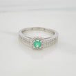 Anillo Halo Cuadrado Esmeralda 14Pts 1.65 g / T6 Plata 925