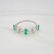 Anillo Flores Esmeraldas 39Pts 2.05 g / T7 Plata 925