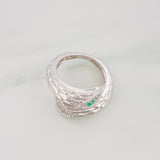 Anillo Tronco Esmeraldas 16Pts 5.6 g / T8 1/4 Plata 925