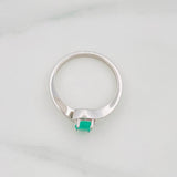 Anillo Olas Esmeralda 50Pts 2.1 g / T7 1/4 Plata 925