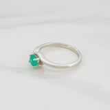 Anillo Olas Esmeralda 50Pts 2.1 g / T7 1/4 Plata 925