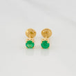 Stud Earrings Four Prongs Emeralds 44Pts 0.9 g / in / 3.9 mm Yellow Gold 18K