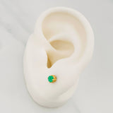 Stud Earrings Four Prongs Emeralds 44Pts 0.9 g / in / 3.9 mm Yellow Gold 18K
