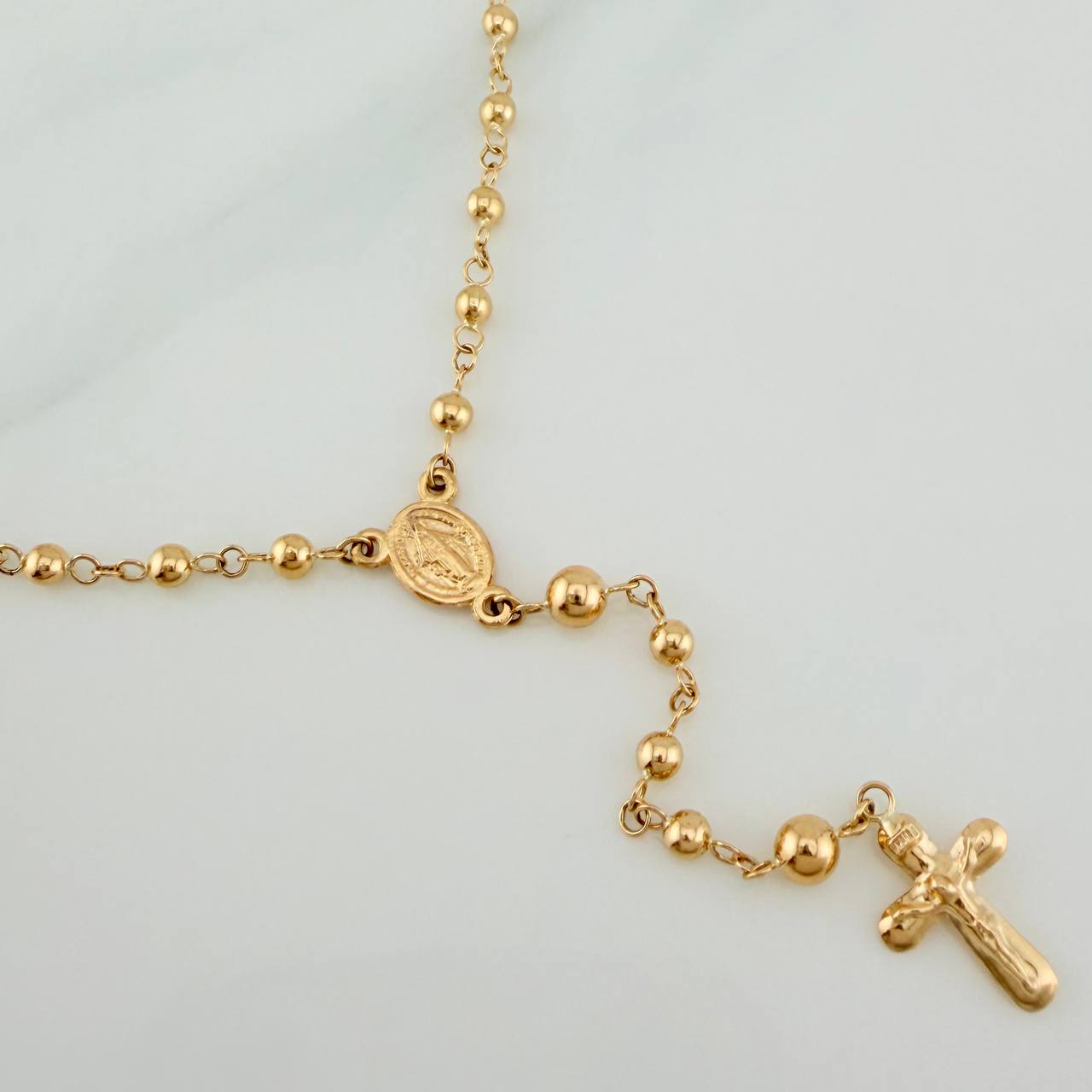 Rosario Virgen Milagrosa 6.1gr / 20 in / 3mm-4mm Oro Amarillo 18K &