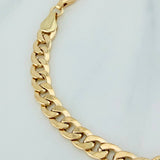 Pulso Placa Cubana 11.05gr / 8 1/4 in / 4mm Oro Amarillo +1 18K $